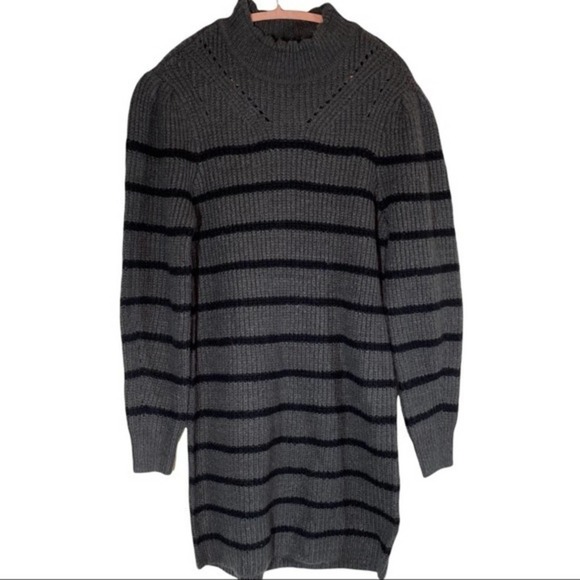 RD Style Lattice Stripe Scalloped Mock Neck Sweater Dress size M NWOT - Picture 4 of 8